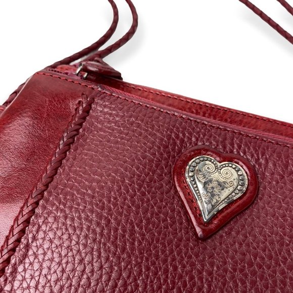 Brighton Red Leather Small Crossbody Bag with Braided Straps - Picture 4 of 11